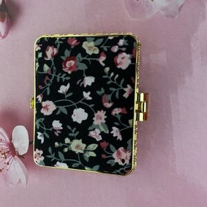 Black and Pink Floral mirror